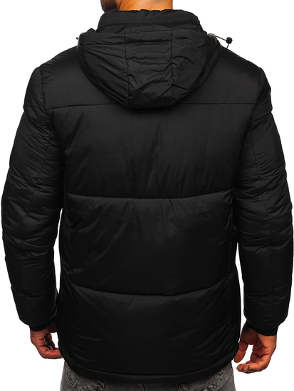 Fekete steppelt férfi télikabát Bolf 31M5033