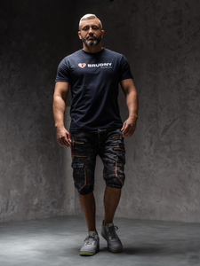 Sötétkék férfi póló Igor Brudny kollekcióból nyomattal 02