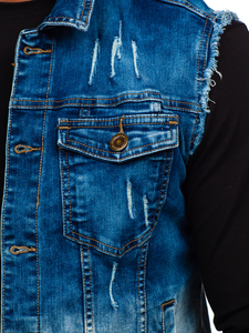 Férfi farmermellény gránátkék színben Bolf G112