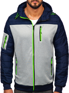 Átmeneti steppelt férfi dzseki gránátkék színben Bolf 8M902