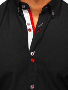 Hosszú ujjú férfiing fekete színben Bolf 20710