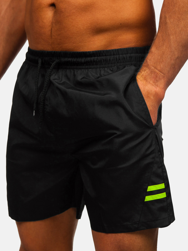 Fekete rövid férfi fürdőnadrág Bolf QD29