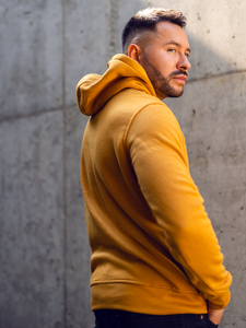 Camel színű kapucnis kenguruzsebes férfi pulcsi Bolf 2009A