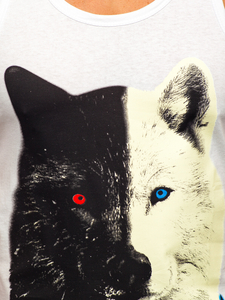 Mintás tank-top fehér színben Bolf 14851