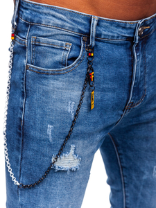 Sötétkék farmer nadrág férfi slim fit Bolf TF251