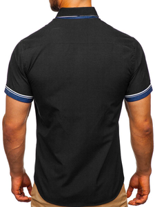 Rövid ujjú férfiing fekete Bolf 2911-1