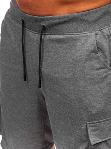 Grafitszürke pamut cargo rövidnadrág férfi Bolf 8K1505