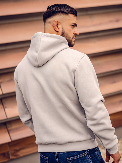 Kenguru típusú férfi pulcsi kapucnival szürke színben Bolf 1004