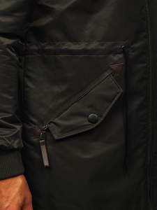 Átmeneti férfi parka dzseki zöld színben Bolf JK363