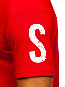 Férfi póló mintával piros Bolf 1180