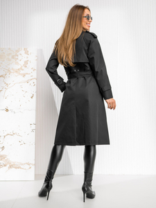 2 az 1-ben fekete színű hosszú női ballonkabát övvel Bolf AG3011