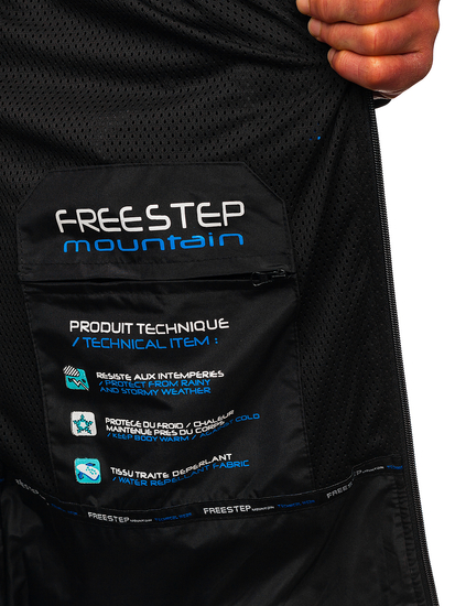 Férfi softshell dzseki fekete-kék színben Bolf BK017