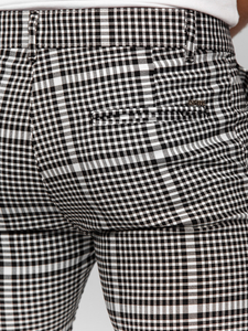 Fekete-fehér férfi kockás elegáns szövetnadrág Bolf 184147