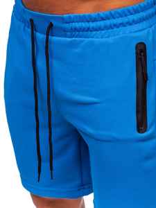 Kék pamut rövidnadrág férfi Bolf 17K532