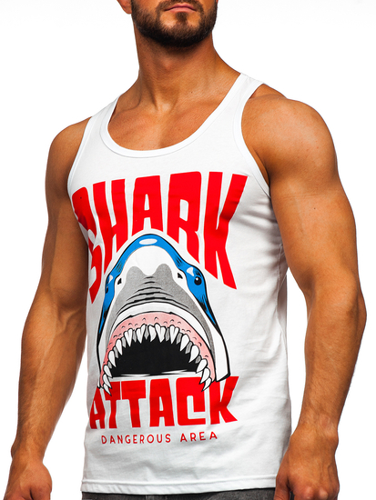 Mintás fehér színű boksz tank-top Bolf 143028