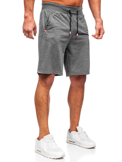 Grafitszürke pamut rövidnadrág férfi Bolf 8K1502