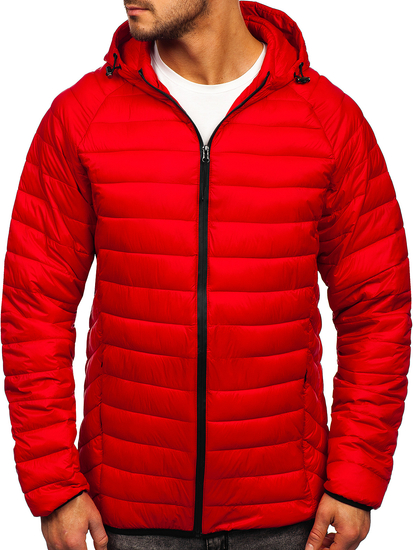 Átmeneti steppelt férfi dzseki piros színben Bolf 13021