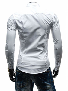 Elegáns hosszú ujjú férfi ing fehér színben Bolf 1703-1