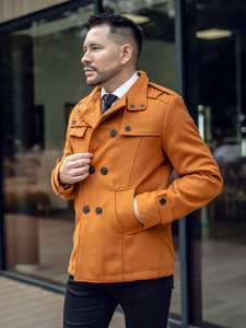 Teveszínű férfi kabát Bolf 8857A2