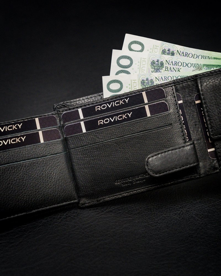 Fekete színű férfi bőr pénztárca 13967