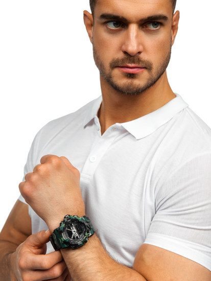 Terepmintás férfi karóra zöld színben Bolf 3261