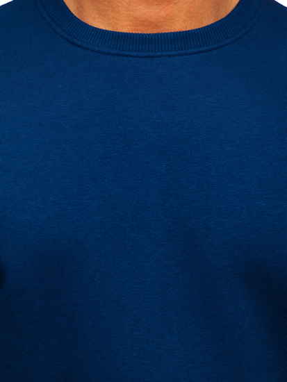 Vastag férfi melegítőfelső kapucni nélkül indigó színben Bolf 2001