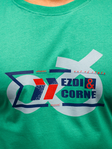 Zöld színű férfi pamut póló Bolf 14736