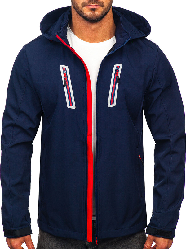 Átmeneti férfi softshell dzseki gránátkék színben Bolf HSS036