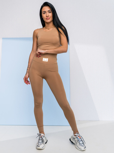 Bézs színű kétrészes női Fashion melegítő együttes Bolf 022