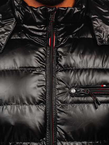 Átmeneti steppelt férfi sportdzseki fekete színben Bolf 2147