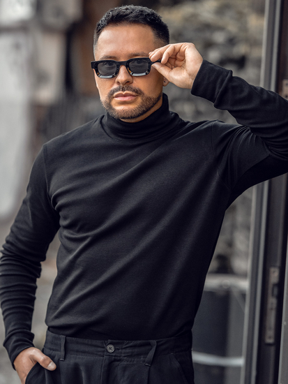 Basic pamut férfi garbó fekete Bolf 535A