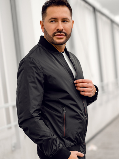 Átmeneti férfi bomber dzseki fekete színben Bolf 7116A