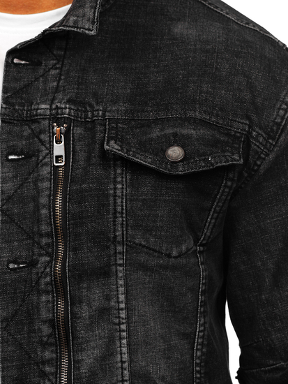 Fekete színű férfi farmerdzseki Bolf MJ508N