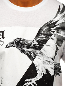 Férfi póló mintával fehér Bolf 142171