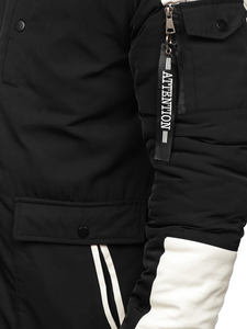 Fekete férfi téli parka Bolf JP5832