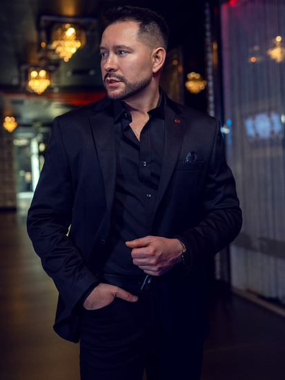 Férfi casual zakó fekete Bolf 026A