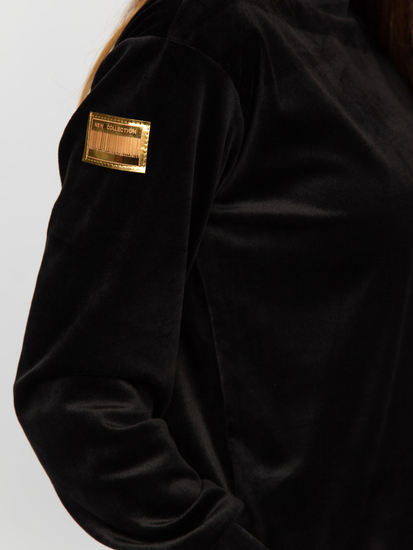 Fekete női bársony melegítő szalaggal Bolf 8129