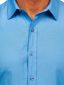 Férfi elegáns hosszú ujjú ing Világos Kék Bolf 1703