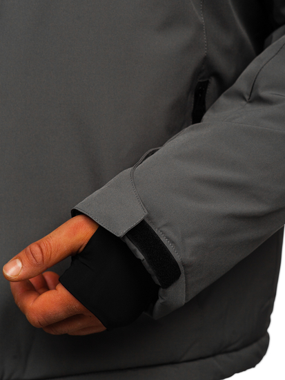 Téli férfi sportdzseki grafit színben Bolf HH011