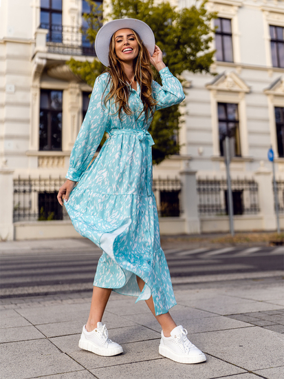 Női ruha mentazöld színben Bolf A468