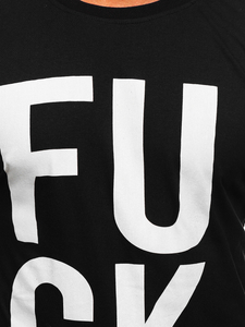 Mintás férfi hosszú ujjú felső fekete színben Bolf 146740