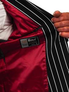 Csikós férfi casual zakó fekete-fehér színben Bolf 1652