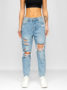 Kék női mom fit farmernadrág Bolf WL2101