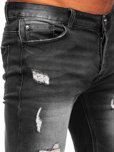 Férfi farmer rövidnadrág fekete színben Bolf MP0061N