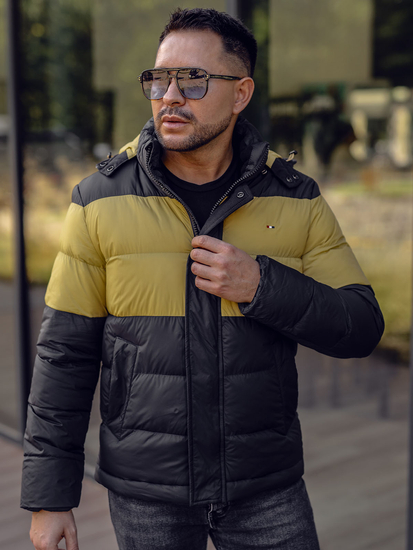 Férfi téli steppelt sportdzseki fekete Bolf 1975