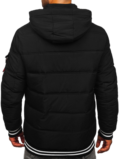 Fekete steppelt férfi télikabát Bolf 62M9517