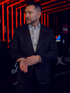 Férfi fekete bársony zakó Bolf 24410