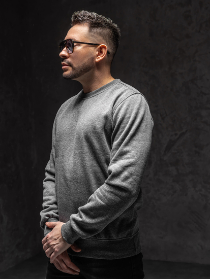 Antracit férfi kapucni nélküli pulcsi Bolf 2001A1