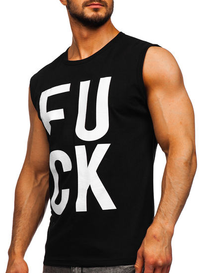 Mintás tank-top fekete színben Bolf 14820