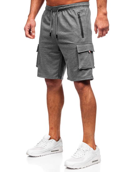 Grafitszürke pamut cargo rövidnadrág férfi Bolf 8K1501